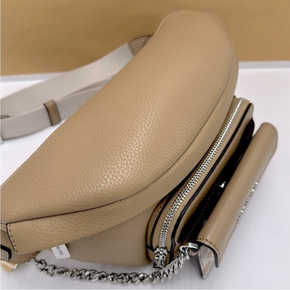 Michael Kors Maisie Lg Pebbled Leather 2-in-1 Sling Pack Fanny Pack Waist Belt - Picture 13 of 16